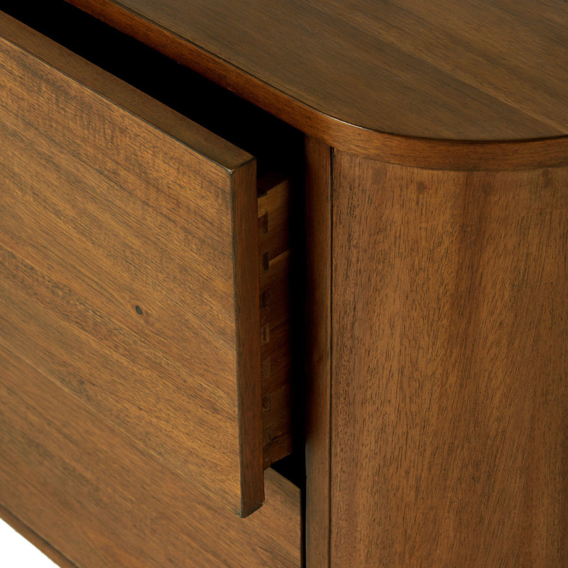 Paden Nightstand-Aged Black Acacia, Seasoned Brown Acacia