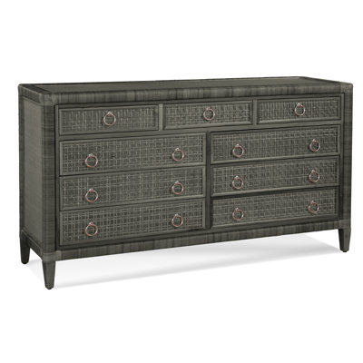 Monterey 9 Drawer Wicker Dresser