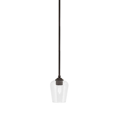 Mini-luminaire suspendu suspendu Zilo, fini granit foncé avec verre de 5 po