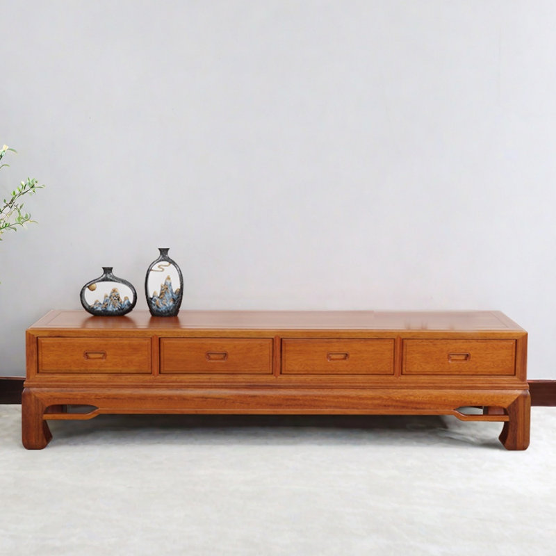New Chinese-style design solid wood TV cabinet, 17.12"H x 85.82"L x 15.74"W