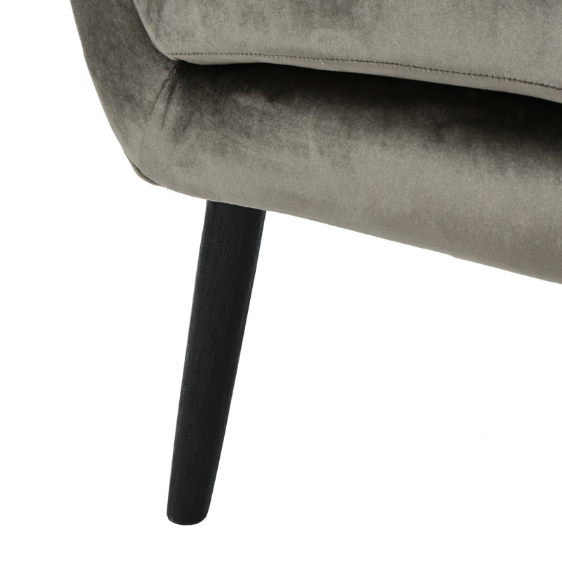 Élégant fauteuil en velours gris convenant à tout fauteuil en velours et à oreilles, Grey