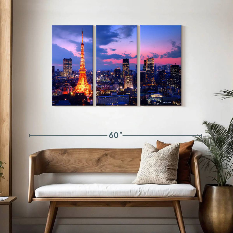 Nicci Tokyo Tower Evening Glow, 28" H x 45" W