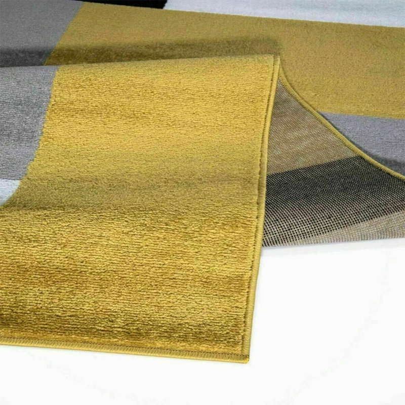 KILAS Beige Brown Area Rug & Runner – Non-Slip Polypropylene Carpet for Hallway, Bedroom & Kitchen, Rectangle 60 x 110cm