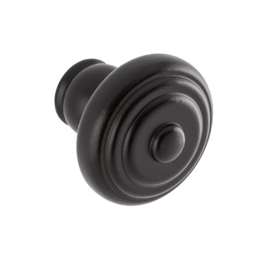 Garner 1-9/16" Matte Black Round Cabinet Knob