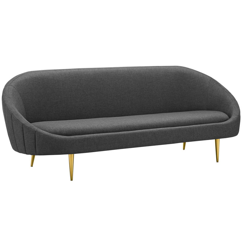 Modway Silver Orchid Perez Vertical-curve Back Sofa, Gray Polyester