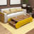 Modern Coffee Table with Bottom Shelf, Walnut & Yellow, 47.2 x 11.8 x 25.6 inches | 100% Melamine Coated Particle Board, Thickness: 0.7 inches | Stylish & Functional Design for Living Room & Entertainment Spaces