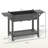 Elevated Garden Bed,Wood Raised Planter Box,with Lockable Wheels,Side Tables,Bottom Shelf,Drain Holes-1117131725