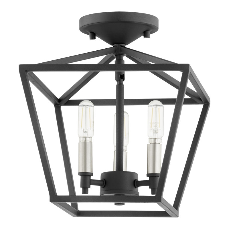 Arletta Semi Flush Mount, Noir