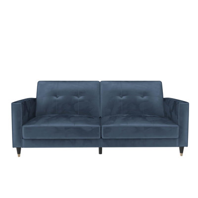 Novelle 81" Velvet Square Arm Convertible Sofa