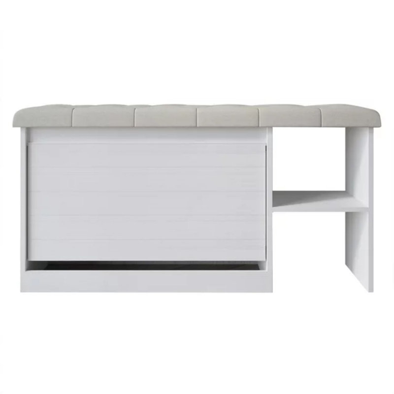 12 Pair Shoe Storage Bench, White