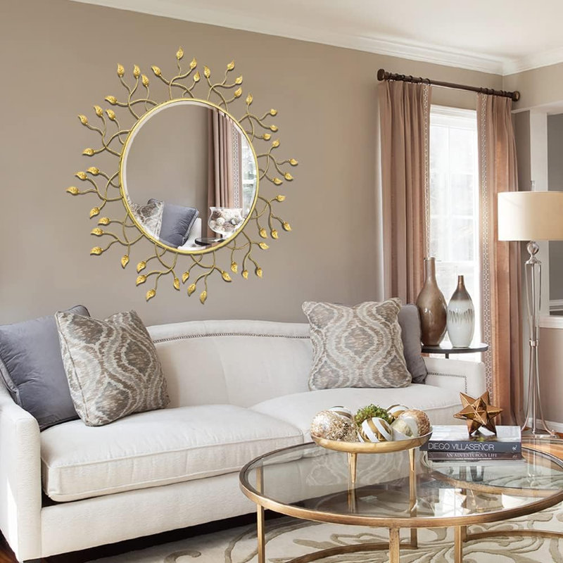 Miroir mural doré