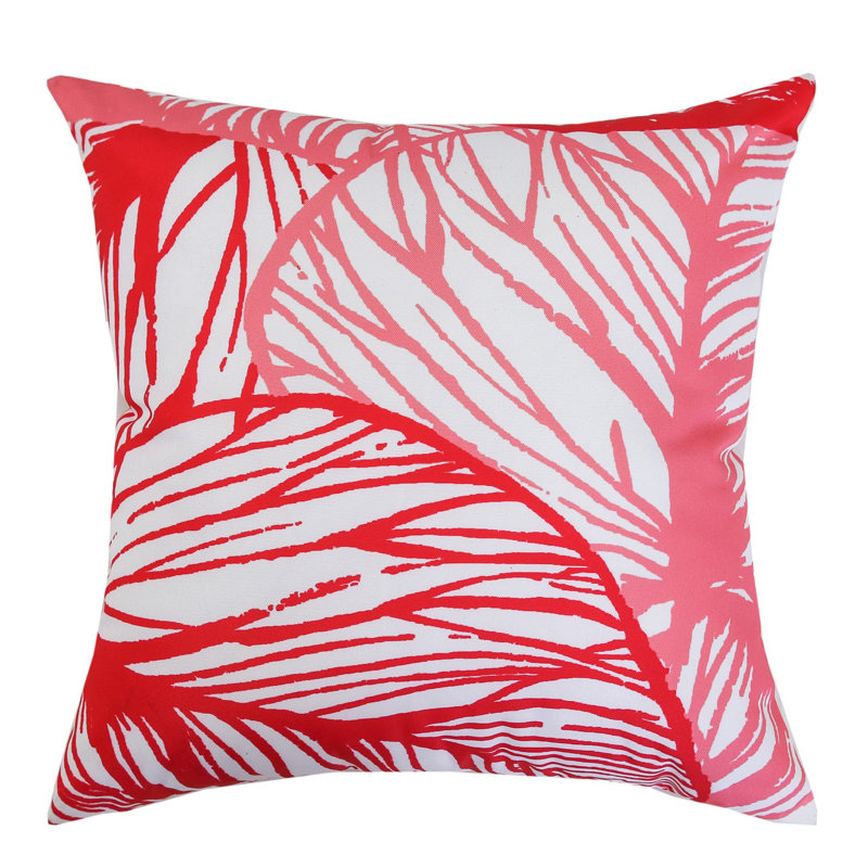 Floral Outdoor Reversible Throw Pillow, Pink