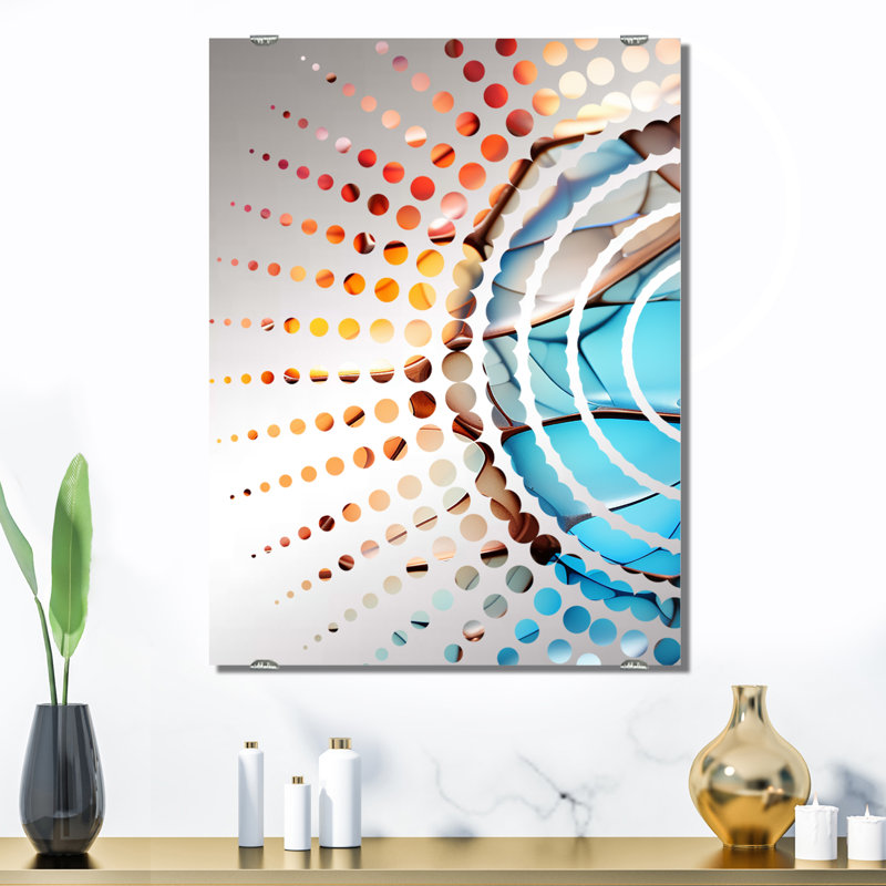 Treyana III - Décoration murale abstraite miroir fractal MIR137630, 32 po x 24 po