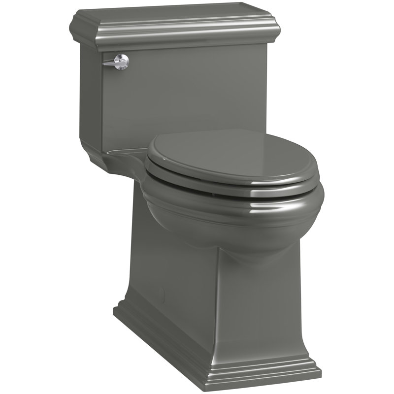 Memoirs Comfort Height 1.28 gpf One-piece Compact Elongated Toilet, Thunder Gray