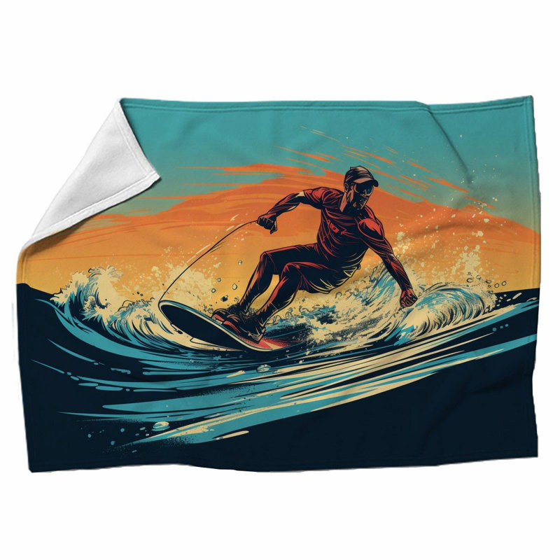 Machine Printed Throw Blanket, 51" W x 60" L