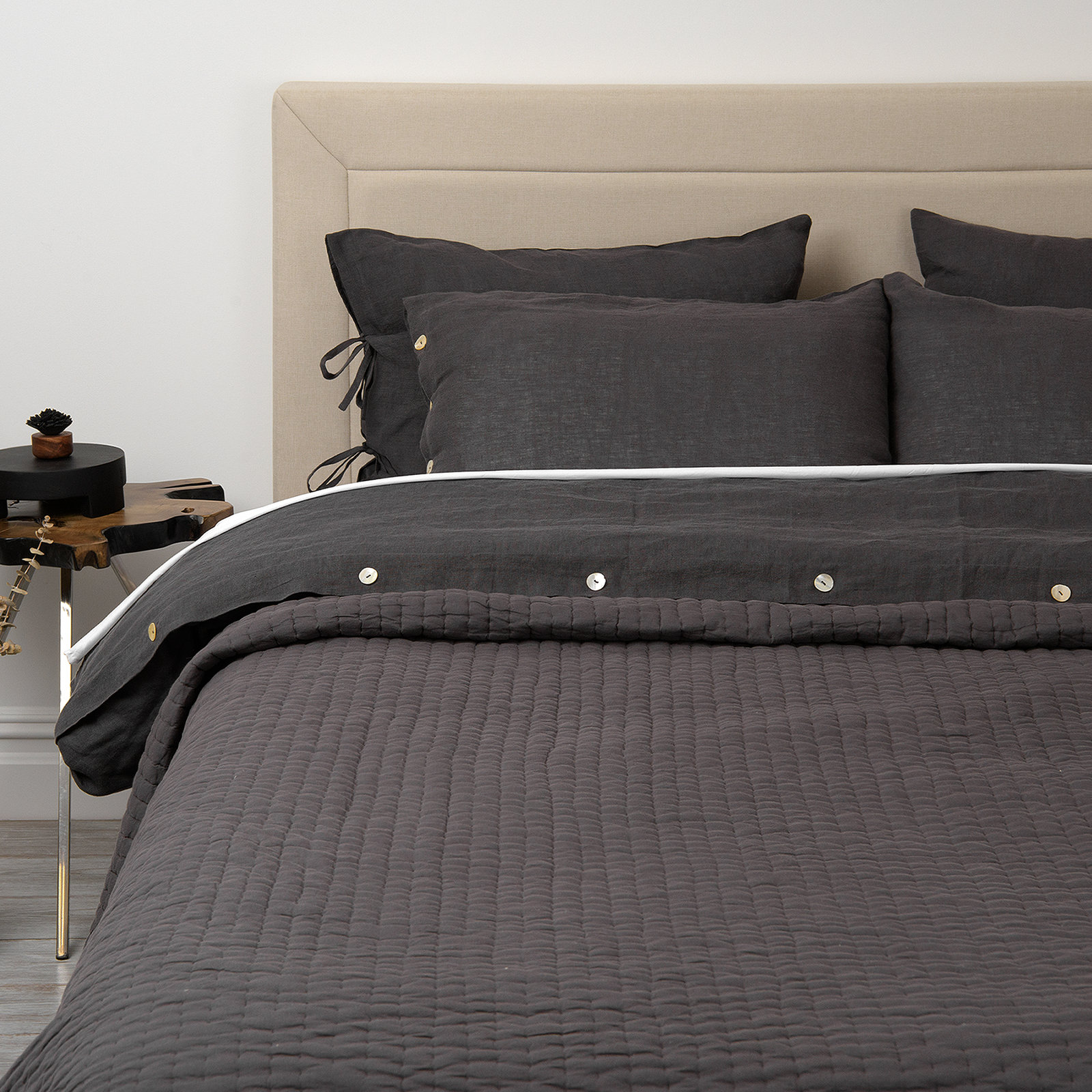Cotton Quilt, King Quilt, Gray