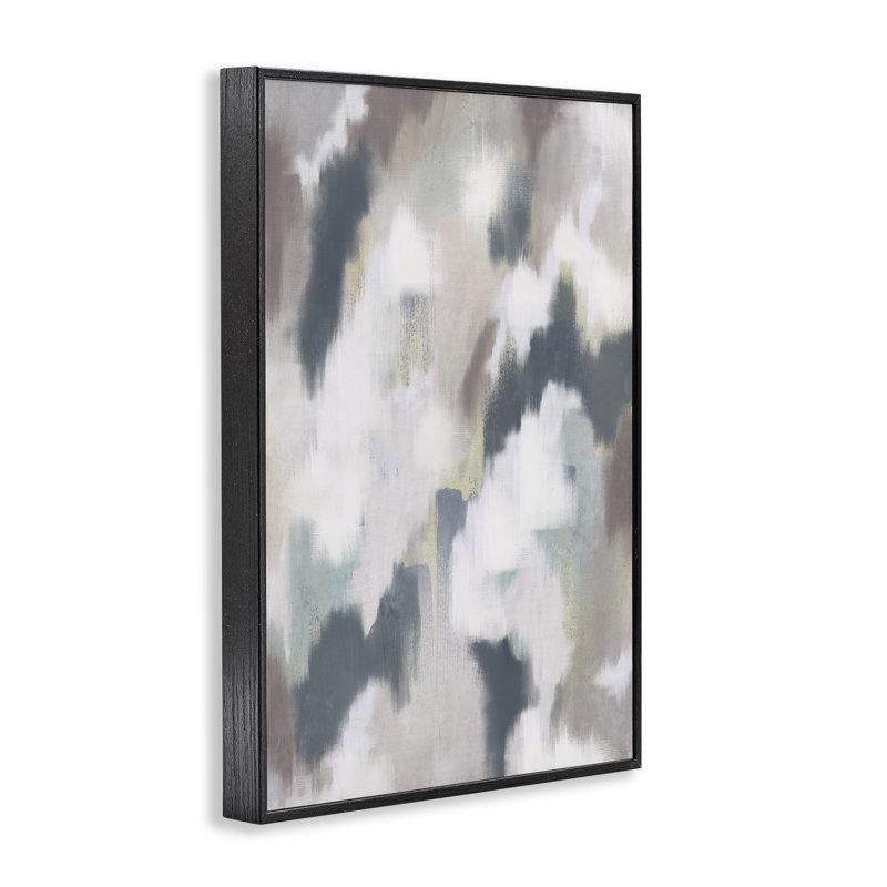 Giclée abstraite, "Space Of Time", design par J: L Design, H 24 po x l 16 po, Giclée encadrée noir minuit