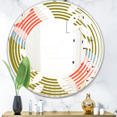 Botanical Pattern I Wave Modern & Contemporary Frameless Wall Mirror