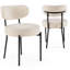 Table de salle à manger rectangulaire en bois Alyria de 63 po avec 2 chaises de salle à manger en cuir bouclé Sherpa-1463912048-1463912052-1463912073