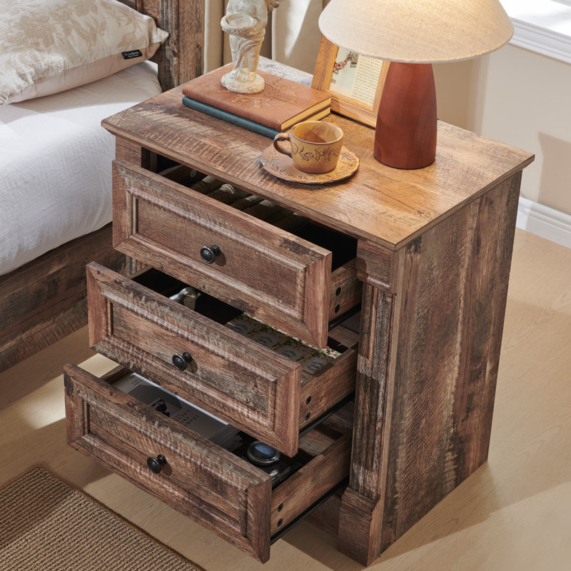 Table de chevet 26 po avec station de charge Burlington, Light Brown, 1