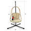 Fauteuil à œufs pivotant avec support Fauteuil suspendu en osier de rotin pour l'intérieur et l'extérieur avec support de type C, avec coussin et oreiller-1568211929