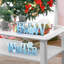 Plaque en bois «Let It Snow» - Bleu et blanc - Décoration de table flocon de neige pour la maison, le bureau, une tablette ou un manteau de cheminée