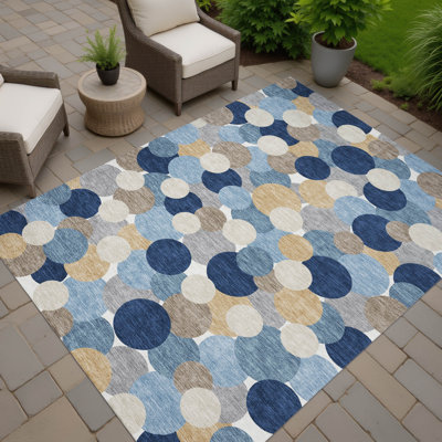 Machine Washable Indoor/Outdoor Chantille ACN2450 Geometric Rug