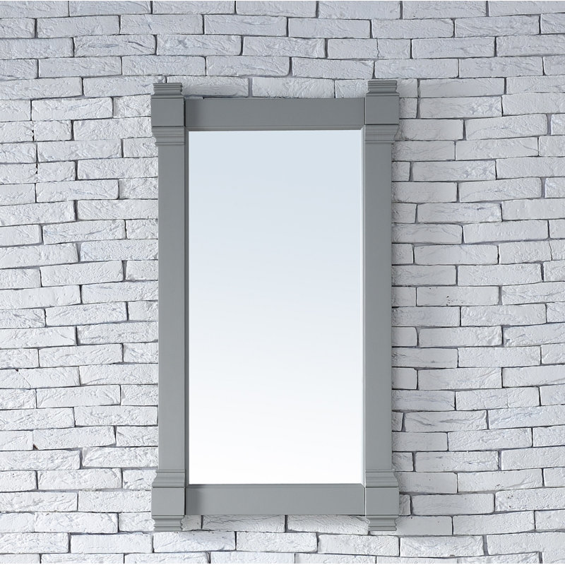 Brittany Flat Beveled Wall Mirror, Urban Gray, 39.25" x 22"