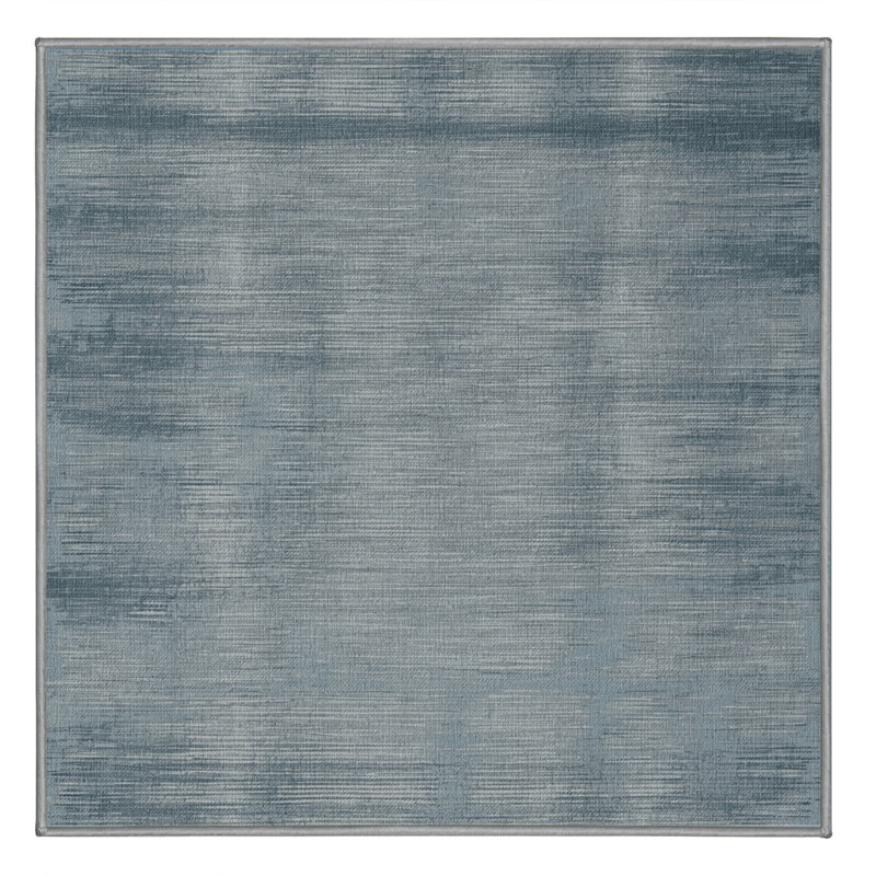 Machine Washable Abstract Gray Area Rug, Square 6'