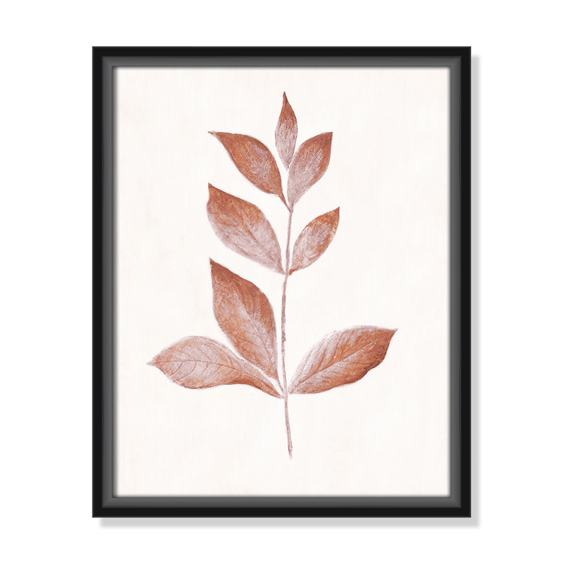 Wilfred Red Leaf I - Painting Print, Black Framed Canvas, 15.5" H x 12.5" W x 2" D