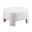 Repose-pieds luxueux en tissu Sherpa blanc, design arrondi moderne, sans assemblage, repose-pieds et siège multifonctionnels