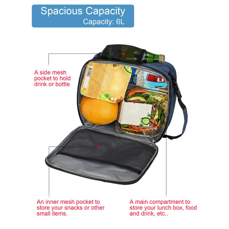 Lunch Box for Reusable Insulated Portable Small Lunch Bag for Office Work Picnic