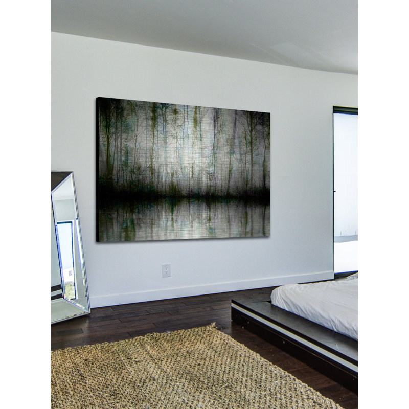 «Wispy Trees Reflect» par Parvez Taj - reproduction de photo sur métal, H 40 po x l 60 po x P 1,5 po