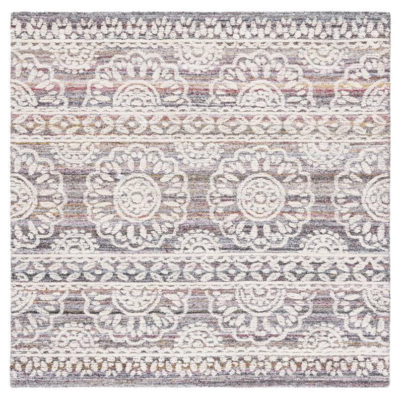 Pezanetti Hand Tufted Performance Southwestern Rug, Square 6'