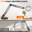 Desk Lamp with Round Stand & Clamp, Magnifier LED Lamp, Adjustable Height Table Light