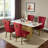 Traditional Velvet Wingback Tufted Solid Wood Upholstered Dining Chairs With Lion Head Pull Ring-358306957-365596490