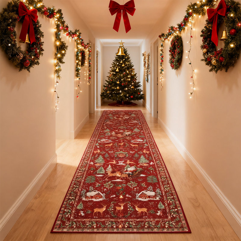 Tapis de Noël Christmas, Tapis de couloir 2 pi x 10 pi
