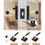 Intérieur des poignées de porte noires et dorées, levier d'intimité noir robuste, poignées de porte intérieures en alliage de zinc noir mat et or brossé pour chambre à coucher, salle de bain (paquet de 6)