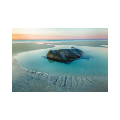 Sunset On Uttakleiv Beach by Charlie Nowlan - Print on Canvas