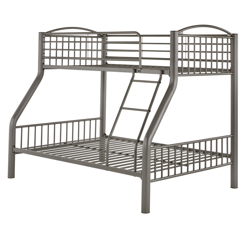 Sigmund Versaflex Metal Bunk Bed, Convertible, Grey, Twin Over Full