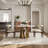 Modern 5/7 Pieces Dining Room Sets, Pre-Assembly Rectangular Dining Table Sets, Sintered Stone Tabletop Kitchen Dining Table Set With Upholstered Chairs-252183257-252183258-252183261