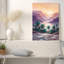 Art mural sur toile mauve et orange avec des palmiers-133561537