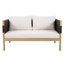 Ensemble de conversation 4 pièces en bois d'acacia avec corde et coussins tissés à la main Lorane-122874525