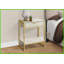 Spacious Beige Marble-Look Coffee Table with Gold Metal Drawer, Contemporary Living Room/ Bedroom Décor