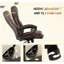 Fauteuil de direction en similicuir avec hauteur réglable et roulettes pivotantes, chaise de bureau ergonomique à haut dossier, pour la maison et le bureau