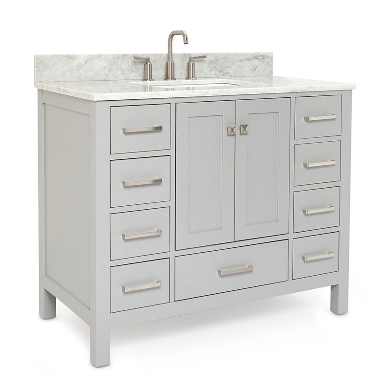 Ensemble de meuble-lavabo simple 43 po, Gris