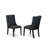 Forney Parson Kitchen Chairs - Button Tufted Nailhead Trim Black Linen Fabric Upholstered Dining Chairs, Set of 2, Wirebrushed Black-57377370-57377375