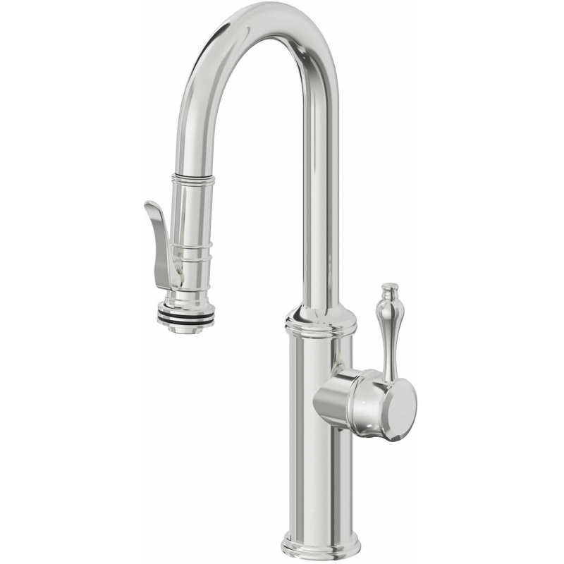 Davoli Pull-Down Prep/Bar Faucet with Squeeze Sprayer, Polished Chrome