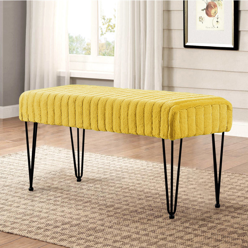 Dugan Upholstered Ottoman, Lemon Curry 