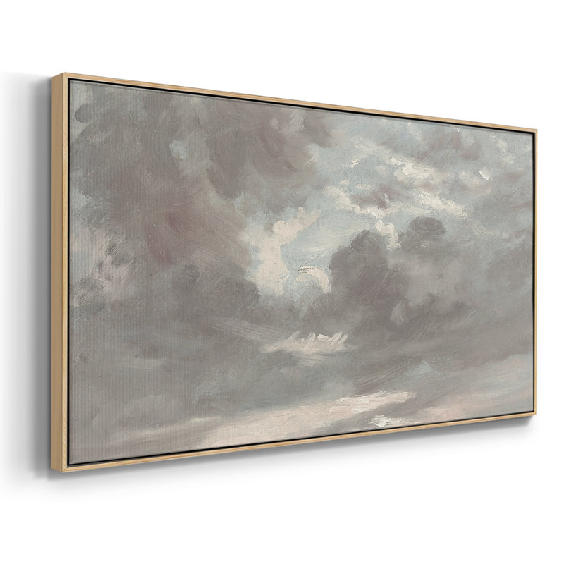 «Landscape Series» -CCCCLXV III - Toile tendue avec châssis encadré - Prêt à être accroché, H 17 po x l 33 po, Naturel